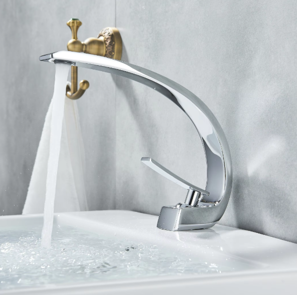 Greenwater Luxury Bathroom Vanity Faucet – Polished Brass Single Handle Mixer Tap