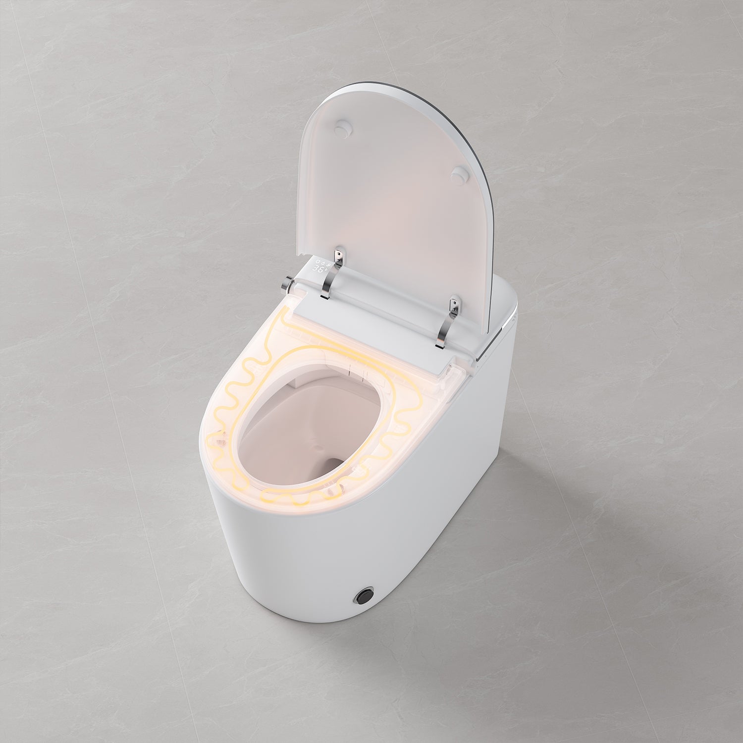 Luxury Smart Toilet with Auto Lid, Heated Seat, Bidet Wash & Foam Splash Guard | Greenwater S001